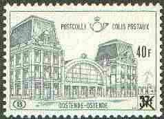 Belgium 1972 Railway Parcels - Ostend Station 40f on 37f grey unmounted mint, SG P2257, stamps on railways