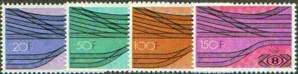 Belgium 1976 Railway Parcels - Railway Junction set of 4 unmounted mint, SG P2431-34*, stamps on railways