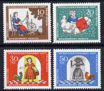 Germany - West Berlin 1967 Humanitarian Relief Funds (Frau Holle) set of 4 unmounted mint SG B304-07*, stamps on fairy tales, stamps on  children, stamps on textiles