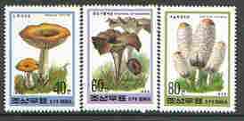 North Korea 1995 Fungi #02 perf set of 3 values, unmounted mint, SG N3525-27*, stamps on fungi