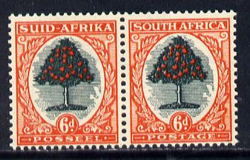South Africa 1951 Orange Tree 6d se-tenant bi-lingual pair unmounted mint, SG 119a, stamps on trees, stamps on fruit, stamps on  kg6 , stamps on 