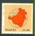 Brazil 1982 Telecommunications Corporation unmounted mint, SG 1983, stamps on communications, stamps on telephone, stamps on maps