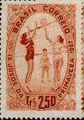 Brazil 1957 Spring Games (Volleyball) unmounted mint, SG 963*, stamps on sport, stamps on volleyball, stamps on women