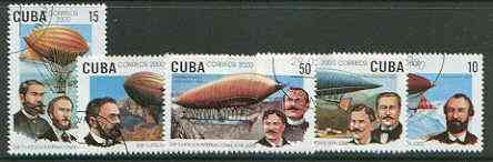 Cuba 2000 WIPA 2000 Stamp Exhibition (Zeppelin Airships) perf set of 5 fine cto used, stamps on aviation, stamps on zeppelins, stamps on stamp exhibitions, stamps on airships