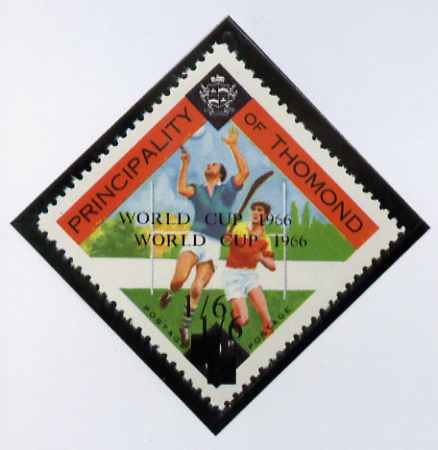 Thomond 1966 Hurling 3d (Diamond shaped) unmounted mint surcharged 1s6d World Cup 1966 opt doubled*, stamps on sport, stamps on hurling, stamps on football