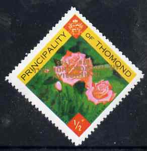 Thomond 1965 Roses 1/2p (Diamond shaped) with Sir Winston Churchill - In Memorium overprint in gold with opt inverted unmounted mint*, stamps on flowers, stamps on roses, stamps on churchill
