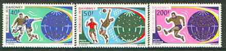 Dahomey 1970 Football World Cup set of 3 unmounted mint, SG 398-400*, stamps on football, stamps on sport