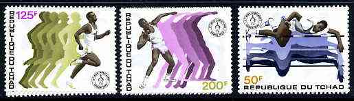 Chad 1973 African Games set of 3 unmounted mint, SG 396-98*, stamps on sport, stamps on high jump, stamps on running, stamps on shot