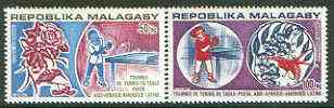 Malagasy Republic 1974 Table Tennis Championships set of 2 unmounted mint, SG 273-74*, stamps on sport, stamps on table tennis
