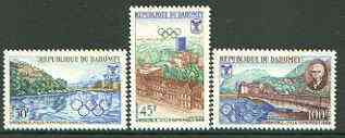 Dahomey 1967 Grenoble Winter Olympic Games set of 3 unmounted mint, SG 303-05*, stamps on olympics, stamps on rivers, stamps on bridges