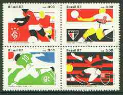 Brazil 1987 Football Championships se-tenant block of 4 unmounted mint, SG 2284-87, stamps on football, stamps on sport