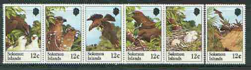 Solomon Islands 1982 Sanfords Sea Eagle set of 6 unmounted mint, SG 461-66, stamps on birds, stamps on birds of prey, stamps on eagles