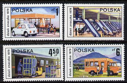 Poland 1979 Stamp Day set of 4 unmounted mint (SG 2638-41)*, stamps on postal    transport