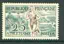 France 1953 Running 25f (from sports set) unmounted mint SG 1186*, stamps on sport, stamps on running