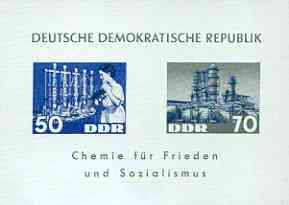 Germany - East 1963 Chemistry for Freedom imperf m/sheet unmounted mint, SG MS E674a, stamps on science, stamps on chemistry, stamps on  oil , stamps on 