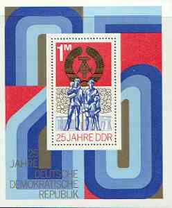 Germany - East 1974 25th Anniversary of Democratic Republic m/sheet unmounted mint, SG MS E1699, stamps on constitutions, stamps on 