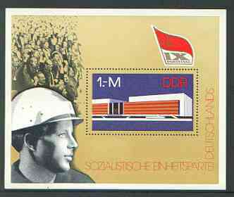 Germany - East 1976 Unity Party Congress m/sheet unmounted mint SG MS E1840, stamps on constitutions, stamps on buildings