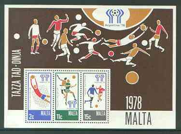 Malta 1978 Football World Cup perf m/sheet unmounted mint, SG MS 604, stamps on football, stamps on sport