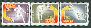 Malta 1982 Football World Cup set of 3 unmounted mint, SG 694-96, stamps on football, stamps on sport