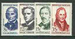 France 1958 French Scientists set of 4 unmounted mint, SG 1371-74*, stamps on , stamps on  stamps on personalities, stamps on science, stamps on maths, stamps on astronomy, stamps on physics, stamps on chemistry