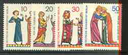 Germany - West Berlin 1970 Miniatures set of 4 unmounted mint, SG B345-48*, stamps on , stamps on  stamps on porcelain, stamps on pottery, stamps on arts, stamps on fashion