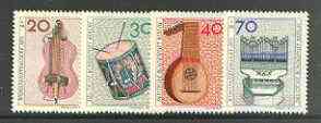 Germany - West Berlin 1973 Humanitarian Relief Fund set of 4 Musical Instruments unmounted mint, SG B443-46*, stamps on music, stamps on musical instruments