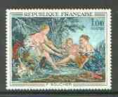 France 1970 French Art - Diana's Return by F Boucher unmounted mint SG 1880*, stamps on arts, stamps on nudes, stamps on boucher