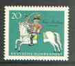 Germany - West 1970 Baron H von Munchhausen (story teller) unmounted mint SG 1522*, stamps on literature, stamps on fairy tales, stamps on horses
