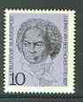 Germany - West 1970 Beethoven 10pf (from Anniversaries set) unmounted mint, SG 1516*, stamps on music, stamps on composers, stamps on beethoven, stamps on opera, stamps on personalities, stamps on beethoven, stamps on opera, stamps on music, stamps on composers, stamps on deaf, stamps on disabled, stamps on masonry, stamps on masonics