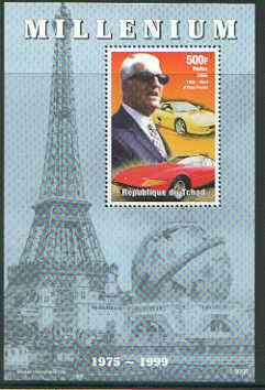 Chad 1999 Millennium - Enzo Ferrari perf m/sheet (from Millennium series) unmounted mint, stamps on personalities, stamps on cars, stamps on ferrari, stamps on millennium, stamps on eiffel tower