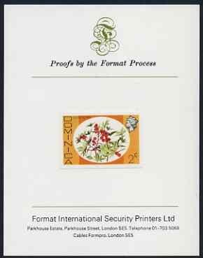 Dominica 1975-78 Castor Oil Tree 2c imperf proof mounted on Format International proof card (as SG 492), stamps on trees