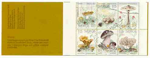 Sweden 1978 Edible Mushrooms 6k90 booklet complete and very fine, SG SB330, stamps on fungi, stamps on slania