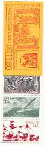 Sweden 1978 Tourism (Vastergotland) 11k50 booklet complete and pristine, SG SB328, stamps on , stamps on  stamps on tourism, stamps on glider, stamps on aviation, stamps on cranes, stamps on birds, stamps on death, stamps on sculpture