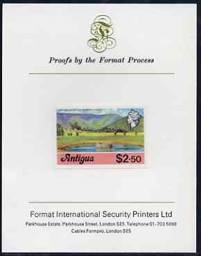 Antigua 1976 Irrigation Scheme $2.50 (without imprint) imperf proof mounted on Format International proof card (as SG 484A), stamps on environment, stamps on rrigation