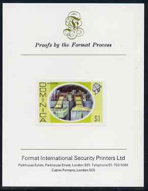 Dominica 1975-78 Lime Factory $1 imperf proof mounted on Format International proof card (as SG 504), stamps on business, stamps on fruit, stamps on limes