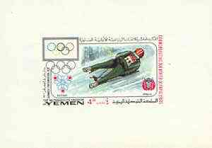 Yemen - Royalist 1968 Winter Olympics 4B (Garmisch Partenkirchen 1936 - Bob Sled) imperf individual de-luxe sheet unmounted mint Mi BL 98, stamps on , stamps on  stamps on sport, stamps on olympics:bob sled