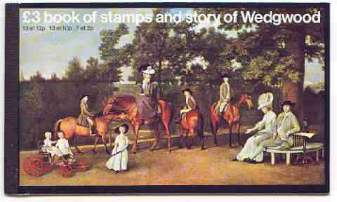 Great Britain 1980 The Story of Wedgwood #2 Â£3 prestige booklet complete and very fine, SG DX2, stamps on wedgwood, stamps on pottery, stamps on ceramics, stamps on horses, stamps on arts