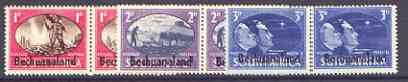 Bechuanaland 1945 Victory Commemoration unmounted mint set of 3 horiz pairs, SG 129-31, stamps on victory, stamps on  kg6 , stamps on 