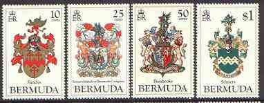 Bermuda 1983 Coats of Arms (1st series) set of 4 unmounted mint, SG 457-60, stamps on arms, stamps on heraldry