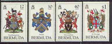 Bermuda 1984 Coats of Arms (2nd series) set of 4 unmounted mint, SG 482-85, stamps on arms, stamps on heraldry