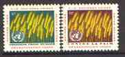 United Nations (NY) 1963 Freedom From Hunger set of 2 unmounted mint, SG 120-21*, stamps on , stamps on  stamps on united nations, stamps on ffh, stamps on food, stamps on wheat, stamps on  stamps on  ffh , stamps on  stamps on 