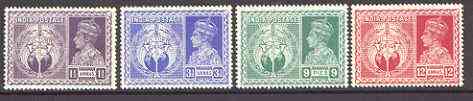 India 1946 Victory Commemoration set of 4 unmounted mint, SG 278-81*, stamps on victory, stamps on  kg6 , stamps on  ww2 , stamps on 
