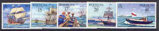 Bermuda 1977 Piloting (Ships) set of 5 unmounted mint, SG 379-83*, stamps on ships