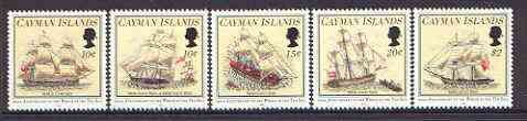 Cayman Islands 1994 Wreck of Ten Sail set of 5 unmounted mint, SG 788-92*, stamps on ships, stamps on shipwrecks, stamps on disasters