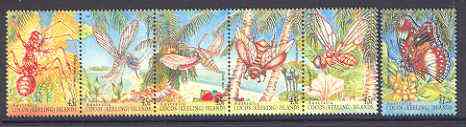 Cocos (Keeling) Islands 1995 Insects set of 6 unmounted mint SG 326a & 331, stamps on insects