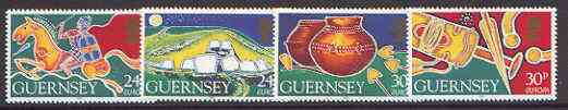 Guernsey 1994 Europa - Archaeological Discoveries set of 4 unmounted mint, SG 634-37*, stamps on , stamps on  stamps on europa, stamps on archaeology, stamps on archery, stamps on horses, stamps on militaria, stamps on death