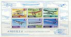 Anguilla 1979 History of Powered Flight perf m/sheet unmounted mint, SG MS 371, stamps on aviation, stamps on zeppelins, stamps on concorde, stamps on airships, stamps on wright, stamps on 