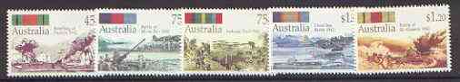 Australia 1992 World War 2 Battles set of 5 unmounted mint, SG 1338-42*, stamps on ww2, stamps on battles, stamps on militaria, stamps on aviation, stamps on tanks, stamps on flat tops, stamps on , stamps on ships, stamps on  ww2 , stamps on 