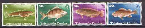 Tristan da Cunha 1978 Fish set of 4 unmounted mint, SG 246-49, stamps on fish