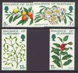 Guernsey 1978 Christmas Flowers set of 4 unmounted mint, SG 173-76, stamps on flowers, stamps on christmas